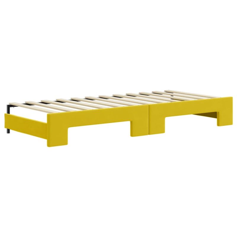 Casa si Gradina - Mobilier - Paturi si accesorii - Paturi - Pat de zi cu extensie si saltea, galben, 80x200 cm, catifea - Infinity.ro