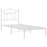 Casa si Gradina - Mobilier - Paturi si accesorii - Paturi - Cadru pat metalic cu tablie, alb, 90x200 cm - Infinity.ro