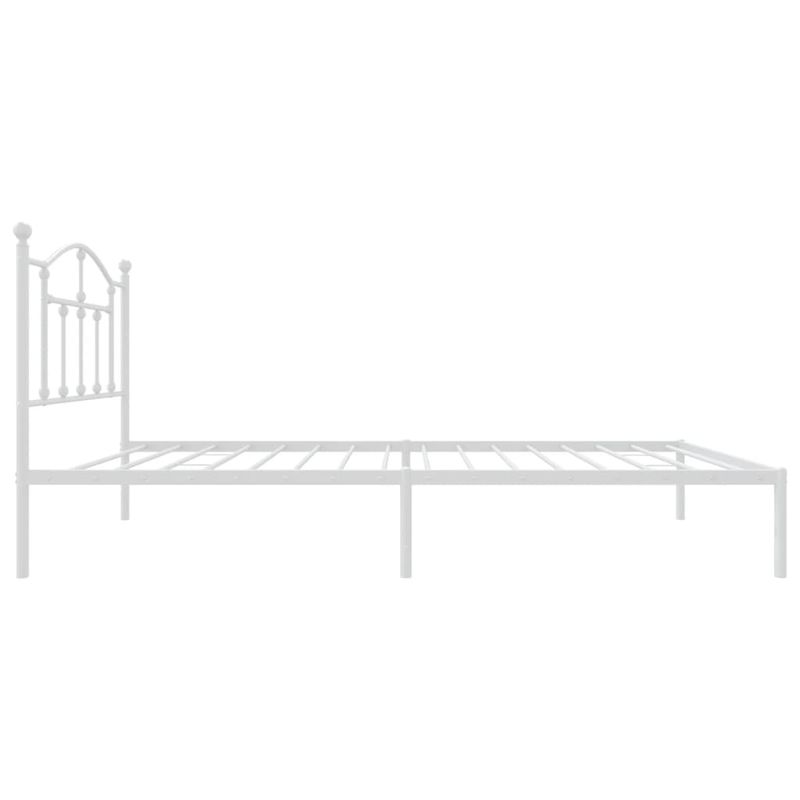 Casa si Gradina - Mobilier - Paturi si accesorii - Paturi - Cadru pat metalic cu tablie, alb, 90x200 cm - Infinity.ro