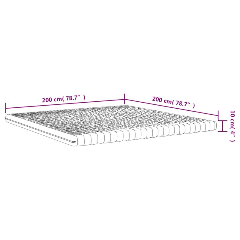 Casa si Gradina - Mobilier - Saltele si somiere - Saltele - Saltea din spuma, alb, 200x200 cm, 7 zone, duritate 20 ILD - Infinity.ro