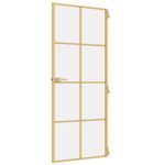 Casa si Gradina - Constructii - Usi interior, exterior si garaj - Usi garaj - Usa de interior Slim auriu 83x201,5cm sticla temperata/aluminiu, auriu și transparent, model 4x2 grilaje - Infinity.ro