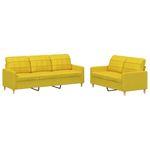 Casa si Gradina - Mobilier - Seturi de mobilier - Seturi living - Set de canapele cu perne, 2 piese, galben deschis, textil - Infinity.ro
