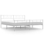 Casa si Gradina - Mobilier - Paturi si accesorii - Paturi - Cadru de pat metalic cu tablie de cap/picioare, alb, 183x213 cm - Infinity.ro
