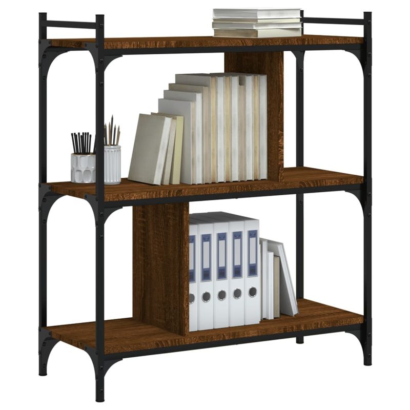 Casa si Gradina - Mobilier - Biblioteci si rafturi - Biblioteci - Biblioteca cu 3 niveluri, stejar maro 76x32x88 cm lemn compozit - Infinity.ro