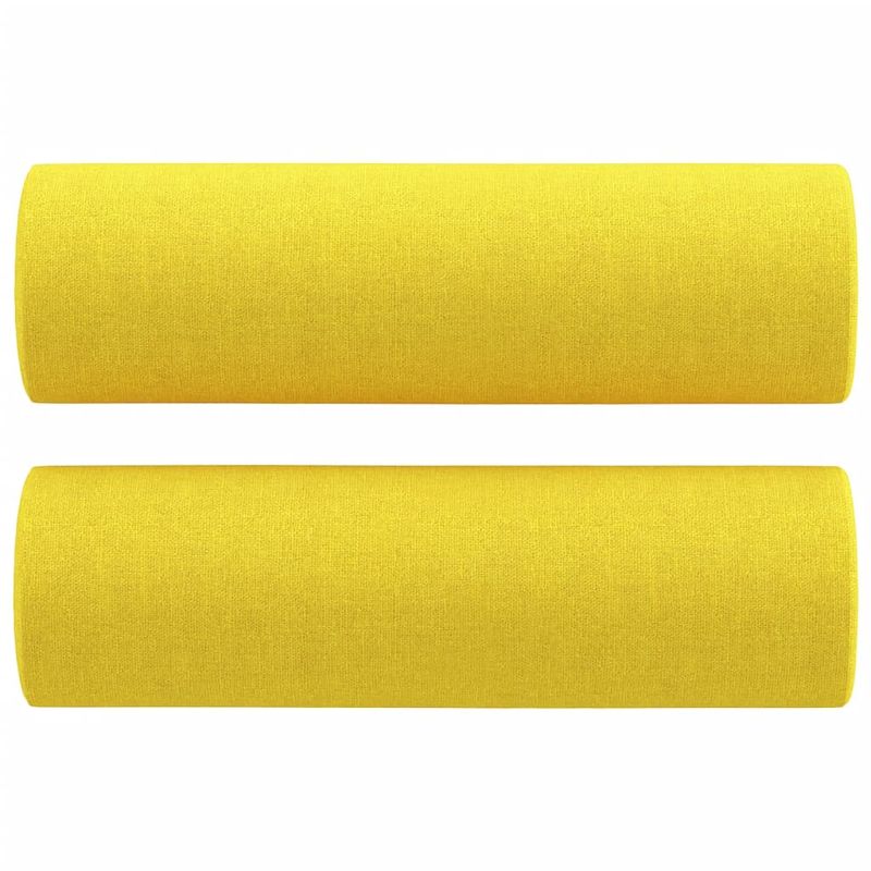 Casa si Gradina - Mobilier - Canapele si coltare - Canapele - Canapea cu 3 locuri cu pernute, galben deschis, 180 cm, textil - Infinity.ro