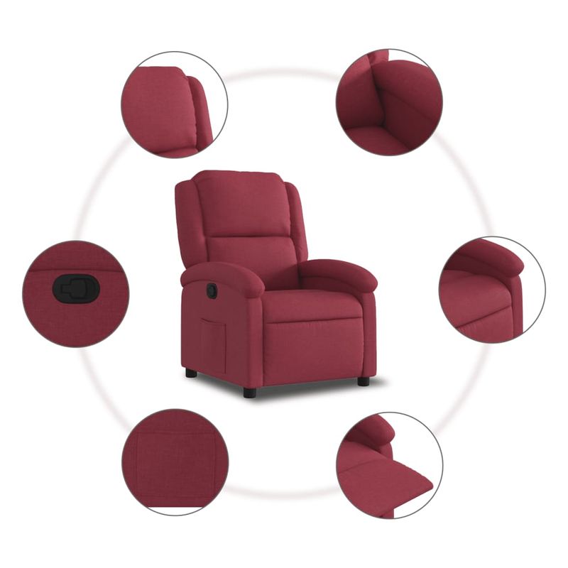 Casa si Gradina - Mobilier - Scaune si fotolii - Fotolii - Fotoliu rabatabil, rosu vin, material textil - Infinity.ro
