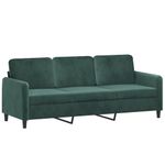 Casa si Gradina - Mobilier - Canapele si coltare - Canapele - Canapea cu 3 locuri cu pernute, verde inchis, 180 cm, catifea - Infinity.ro