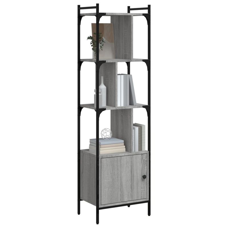 Casa si Gradina - Mobilier - Biblioteci si rafturi - Biblioteci - Biblioteca cu usa gri sonoma 44,5x30x154,5 cm lemn compozit - Infinity.ro
