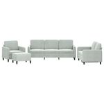 Casa si Gradina - Mobilier - Seturi de mobilier - Seturi living - Set de canapele, 4 piese, gri deschis, catifea - Infinity.ro