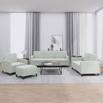 Casa si Gradina - Mobilier - Seturi de mobilier - Seturi living - Set de canapele, 4 piese, gri deschis, catifea - Infinity.ro