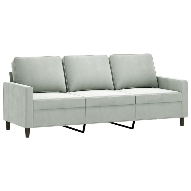 Casa si Gradina - Mobilier - Seturi de mobilier - Seturi living - Set de canapele, 4 piese, gri deschis, catifea - Infinity.ro