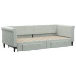 Casa si Gradina - Mobilier - Paturi si accesorii - Paturi - Pat de zi cu extensie si sertare, gri deschis 80x200 cm catifea - Infinity.ro