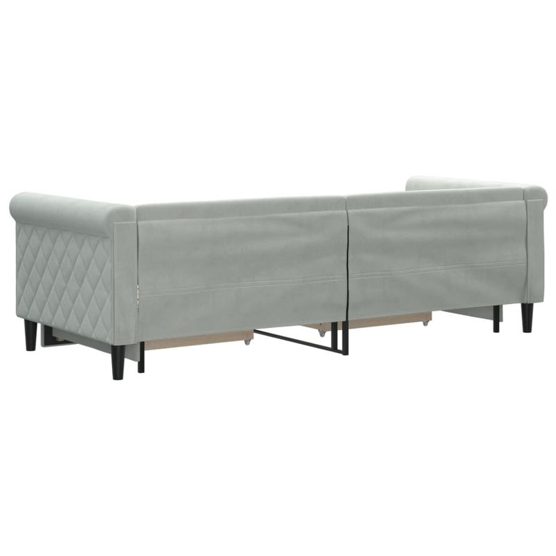 Casa si Gradina - Mobilier - Paturi si accesorii - Paturi - Pat de zi cu extensie si sertare, gri deschis 80x200 cm catifea - Infinity.ro