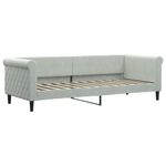 Casa si Gradina - Mobilier - Paturi si accesorii - Paturi - Pat de zi cu extensie si sertare, gri deschis 80x200 cm catifea - Infinity.ro