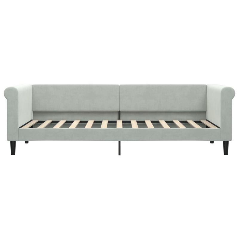 Casa si Gradina - Mobilier - Paturi si accesorii - Paturi - Pat de zi cu extensie si sertare, gri deschis 80x200 cm catifea - Infinity.ro