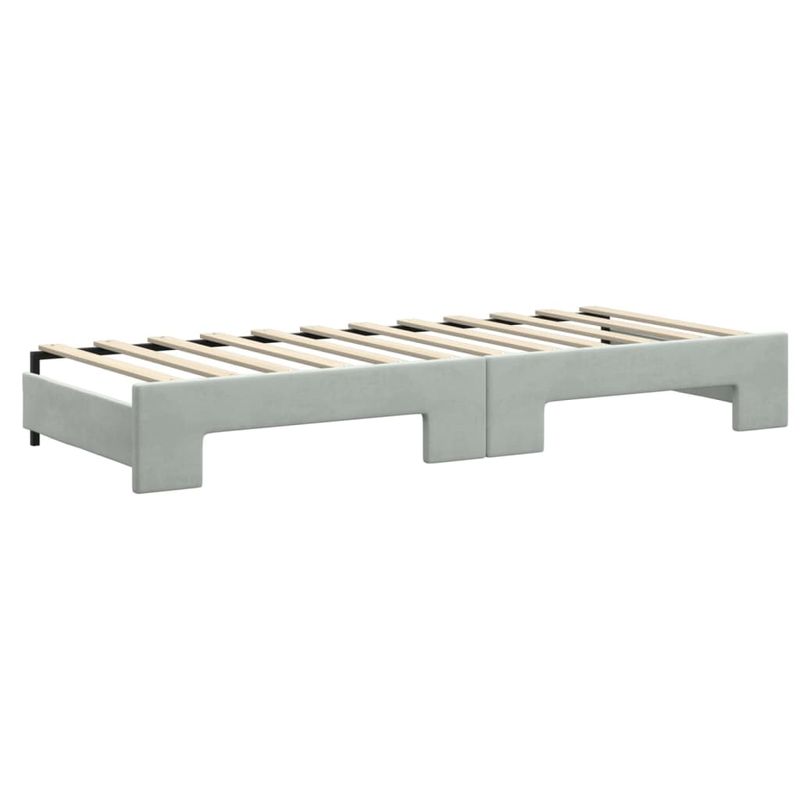 Casa si Gradina - Mobilier - Paturi si accesorii - Paturi - Pat de zi cu extensie si sertare, gri deschis 80x200 cm catifea - Infinity.ro