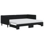 Casa si Gradina - Mobilier - Paturi si accesorii - Paturi - Pat de zi cu extensie si saltea, negru, 90x200 cm, catifea - Infinity.ro