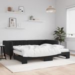 Casa si Gradina - Mobilier - Paturi si accesorii - Paturi - Pat de zi cu extensie si saltea, negru, 90x200 cm, catifea - Infinity.ro