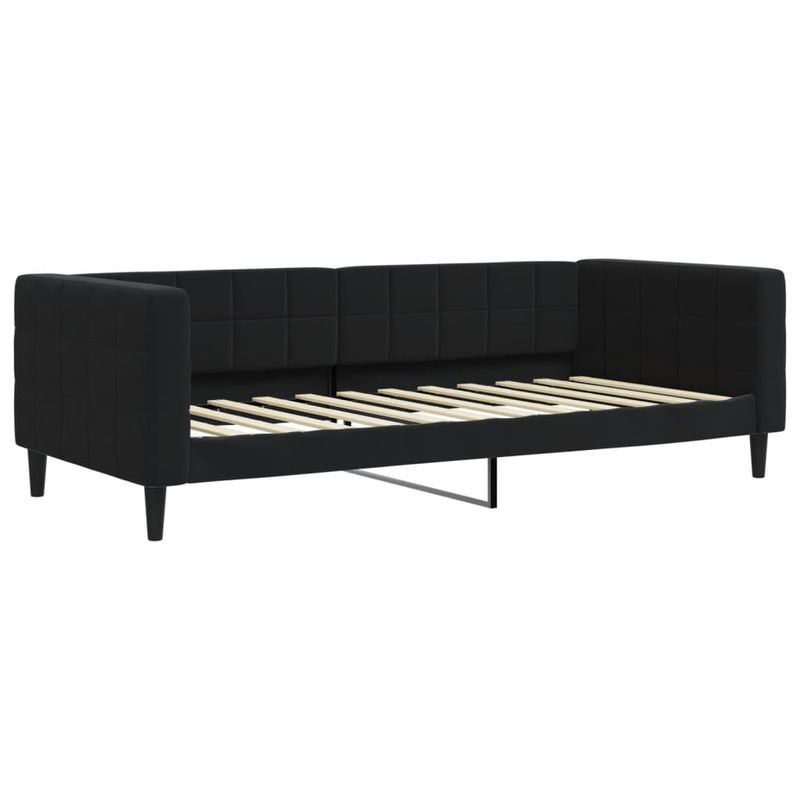 Casa si Gradina - Mobilier - Paturi si accesorii - Paturi - Pat de zi cu extensie si saltea, negru, 90x200 cm, catifea - Infinity.ro