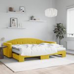 Casa si Gradina - Mobilier - Paturi si accesorii - Paturi - Pat de zi cu extensie si saltea, galben, 80x200 cm, catifea - Infinity.ro