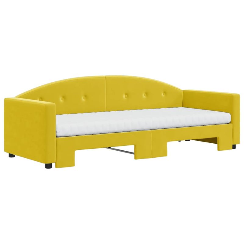 Casa si Gradina - Mobilier - Paturi si accesorii - Paturi - Pat de zi cu extensie si saltea, galben, 80x200 cm, catifea - Infinity.ro