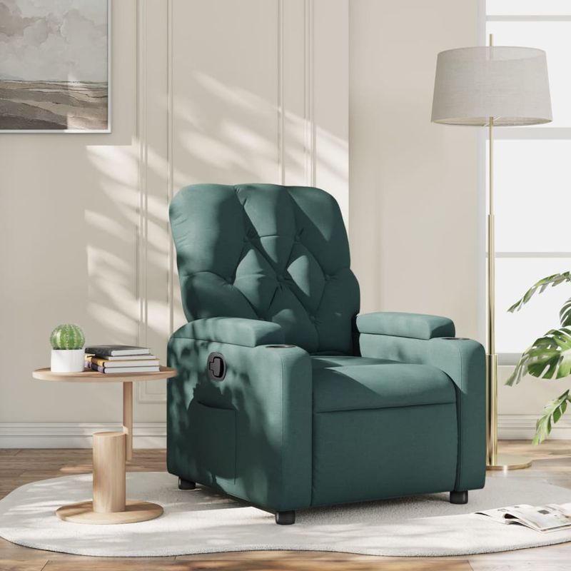 Casa si Gradina - Mobilier - Scaune si fotolii - Fotolii - Fotoliu rabatabil, verde inchis, material textil - Infinity.ro