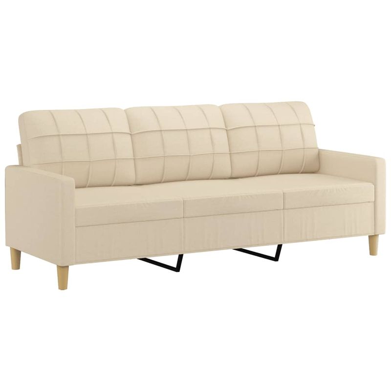 Casa si Gradina - Mobilier - Seturi de mobilier - Seturi living - Set de canapele cu perne, 2 piese, crem, material textil - Infinity.ro