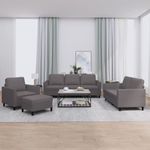 Casa si Gradina - Mobilier - Seturi de mobilier - Seturi living - Set de canapele cu perne, 4 piese, gri, piele ecologica - Infinity.ro