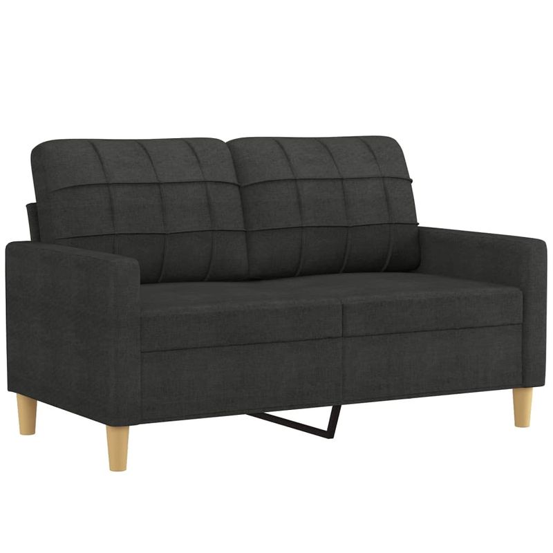 Casa si Gradina - Mobilier - Seturi de mobilier - Seturi living - Set de canapele cu perne, 2 piese, negru, material textil - Infinity.ro
