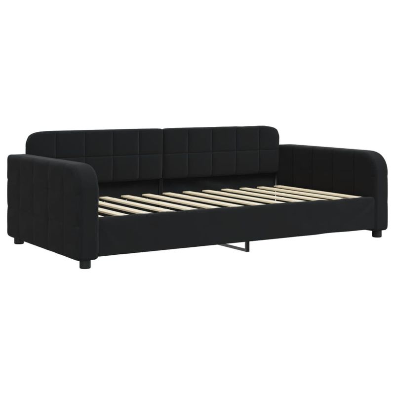 Casa si Gradina - Mobilier - Paturi si accesorii - Paturi - Pat de zi cu extensie si sertare, negru, 100x200 cm, catifea - Infinity.ro