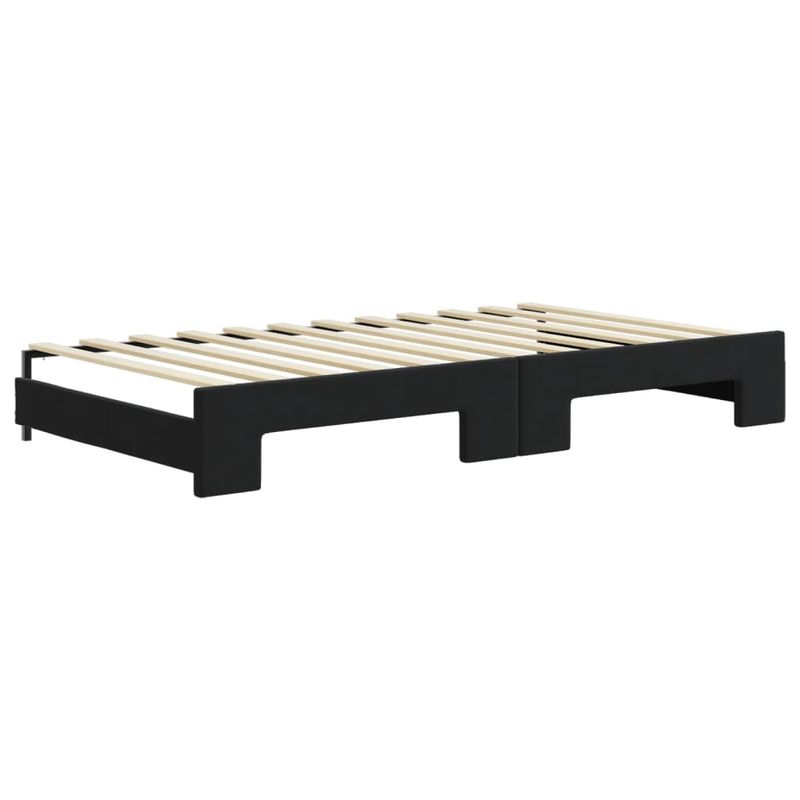 Casa si Gradina - Mobilier - Paturi si accesorii - Paturi - Pat de zi cu extensie si sertare, negru, 100x200 cm, catifea - Infinity.ro