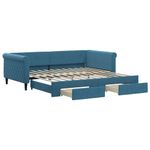Casa si Gradina - Mobilier - Paturi si accesorii - Paturi - Pat de zi cu extensie si sertare, albastru, 100x200 cm, catifea - Infinity.ro