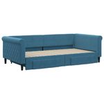 Casa si Gradina - Mobilier - Paturi si accesorii - Paturi - Pat de zi cu extensie si sertare, albastru, 100x200 cm, catifea - Infinity.ro