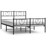 Casa si Gradina - Mobilier - Paturi si accesorii - Paturi - Cadru pat metalic cu tablie de cap/picioare, negru, 150x200 cm - Infinity.ro