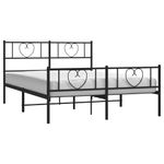 Casa si Gradina - Mobilier - Paturi si accesorii - Paturi - Cadru pat metalic cu tablie de cap/picioare, negru, 150x200 cm - Infinity.ro