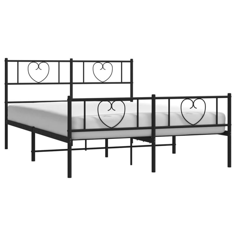 Casa si Gradina - Mobilier - Paturi si accesorii - Paturi - Cadru pat metalic cu tablie de cap/picioare, negru, 150x200 cm - Infinity.ro