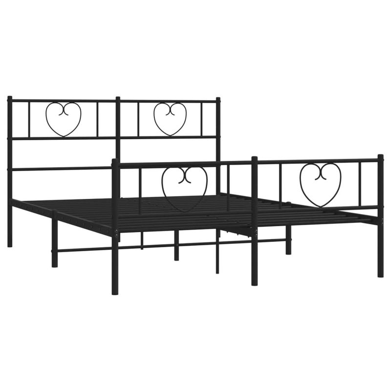 Casa si Gradina - Mobilier - Paturi si accesorii - Paturi - Cadru pat metalic cu tablie de cap/picioare, negru, 150x200 cm - Infinity.ro