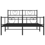 Casa si Gradina - Mobilier - Paturi si accesorii - Paturi - Cadru pat metalic cu tablie de cap/picioare, negru, 150x200 cm - Infinity.ro