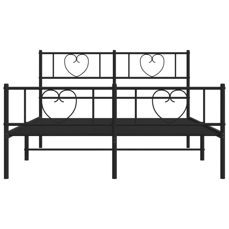 Casa si Gradina - Mobilier - Paturi si accesorii - Paturi - Cadru pat metalic cu tablie de cap/picioare, negru, 150x200 cm - Infinity.ro