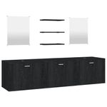 Casa si Gradina - Mobilier - Seturi de mobilier - Seturi baie - Set mobilier de baie, 6 piese, negru, lemn prelucrat - Infinity.ro