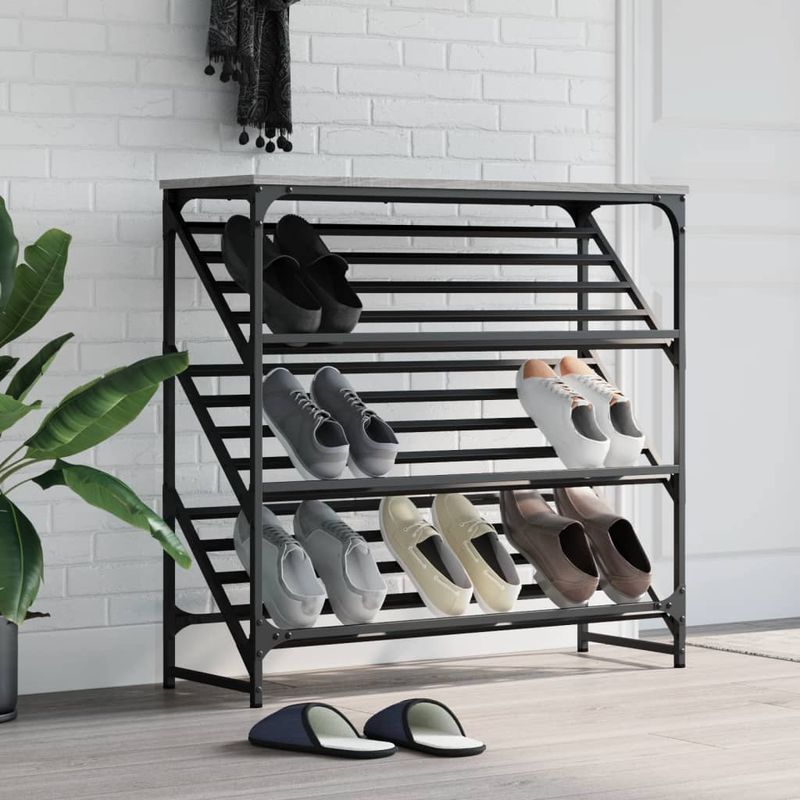 Casa si Gradina - Mobilier - Organizare si depozitare - Organizator incaltaminte - Pantofar, gri sonoma, 90x30x85 cm, lemn prelucrat - Infinity.ro