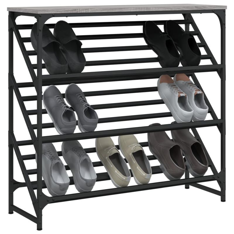 Casa si Gradina - Mobilier - Organizare si depozitare - Organizator incaltaminte - Pantofar, gri sonoma, 90x30x85 cm, lemn prelucrat - Infinity.ro