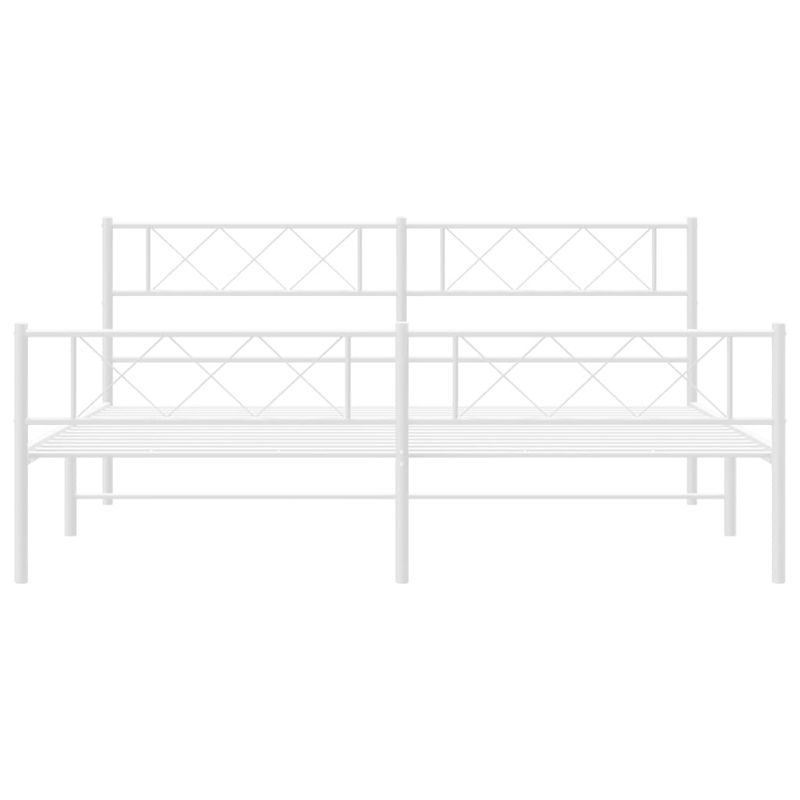 Casa si Gradina - Mobilier - Paturi si accesorii - Paturi - Cadru de pat metalic cu tablie de cap/picioare, alb, 180x200 cm - Infinity.ro