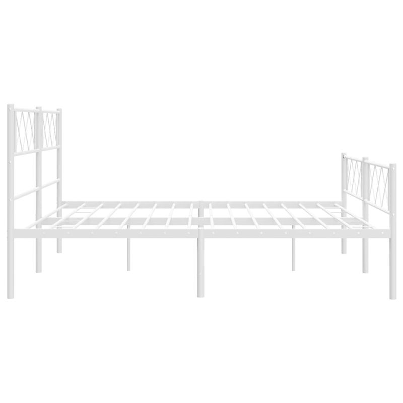 Casa si Gradina - Mobilier - Paturi si accesorii - Paturi - Cadru de pat metalic cu tablie de cap/picioare, alb, 180x200 cm - Infinity.ro