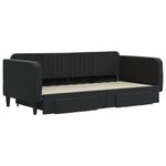 Casa si Gradina - Mobilier - Paturi si accesorii - Paturi - Pat de zi cu extensie si sertare, negru, 100x200 cm, catifea - Infinity.ro
