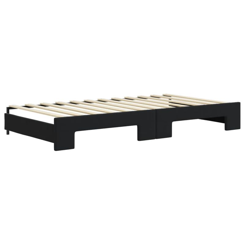 Casa si Gradina - Mobilier - Paturi si accesorii - Paturi - Pat de zi cu extensie si sertare, negru, 100x200 cm, catifea - Infinity.ro