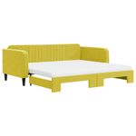 Casa si Gradina - Mobilier - Paturi si accesorii - Paturi - Pat de zi cu extensie si saltea, galben, 100x200 cm, catifea - Infinity.ro
