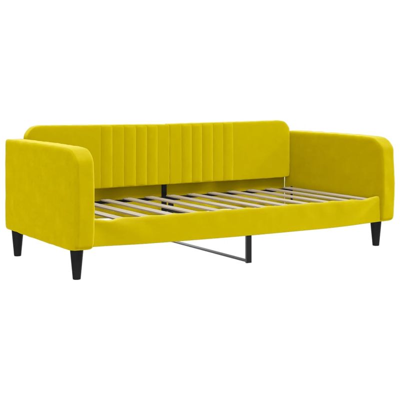 Casa si Gradina - Mobilier - Paturi si accesorii - Paturi - Pat de zi cu extensie si saltea, galben, 100x200 cm, catifea - Infinity.ro