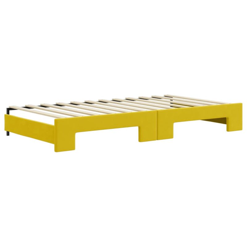 Casa si Gradina - Mobilier - Paturi si accesorii - Paturi - Pat de zi cu extensie si saltea, galben, 100x200 cm, catifea - Infinity.ro