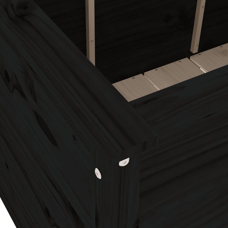 Casa si Gradina - Gradinarit si plante - Plante si ghivece - Ghivece si suporturi - Strat inaltat de gradina negru 119,5x82,5x78 cm lemn masiv pin - Infinity.ro